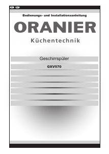 Bedienungsanleitung Oranier GXV 570 Geschirrspüler