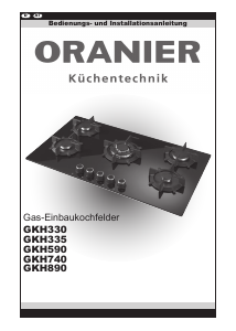 Bedienungsanleitung Oranier GKH 590 Kochfeld