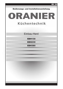 Bedienungsanleitung Oranier EBH 380 Herd