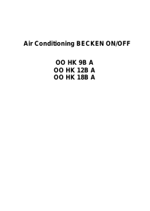 Manual Becken OO HK 12B A Ar condicionado