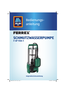 Bedienungsanleitung Ferrex F-SP 1135-1 Gartenpumpe