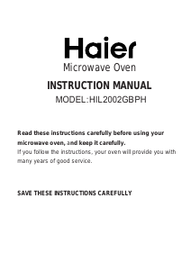 Manual Haier HIL2002GBPH Microwave
