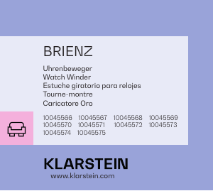 Mode d’emploi Klarstein 10045568 Brienz Enrouleur de montre