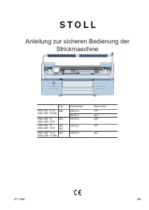 Bedienungsanleitung Stoll CMS ADF 16 Strickmaschine