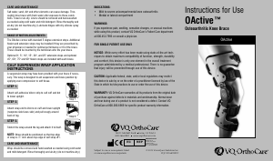 Bruksanvisning VQ OrthoCare OActive Knäbandage