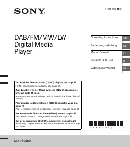 Handleiding Sony DSX-A500BD Autoradio