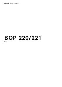 Mode d’emploi Gaggenau BOP221101 Four