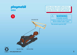 Manuale Playmobil set 6494 Accessories Catapulta