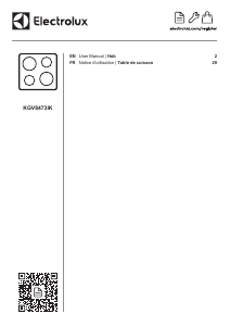 Mode d’emploi Electrolux KGV8473IK Table de cuisson