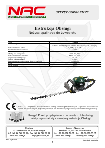 Instrukcja NAC YT9313 Nożyce do żywopłotu