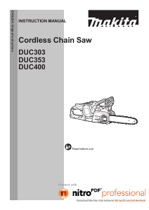 Manual Makita DUC303 Chainsaw