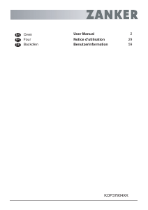 Mode d’emploi Zanker KOP37904XK Four