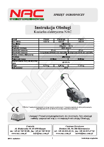 Instrukcja NAC YT5107-03 Kosiarka