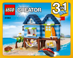 Manual Lego set 31063 Creator Beachside vacation