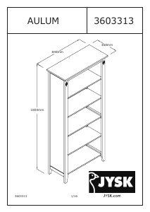 Посібник JYSK Aulum (85x180x37) Книжкова шафа