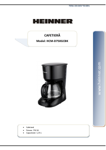 Manual Heinner HCM-D750GCBK Coffee Machine