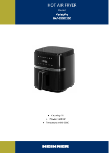 Наръчник Heinner HAF-B5BK1500 Фритюрник