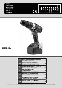 Handleiding Scheppach CID40-20Li Schroef-boormachine