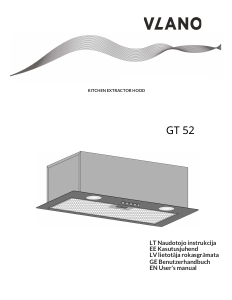 Rokasgrāmata Vlano GT 52 BK Tvaika nosūcējs