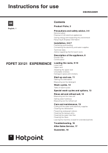 Bruksanvisning Hotpoint FDFET 33121 K Ecotech Diskmaskin