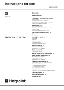 Manual Hotpoint FDFEX 11011 K Extra Dishwasher