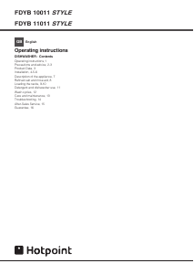 Manual Hotpoint FDYB 11011 P Aquarius Dishwasher