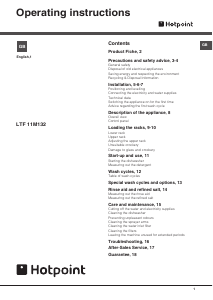 Bruksanvisning Hotpoint LTF 11M132 C Ultima Diskmaskin