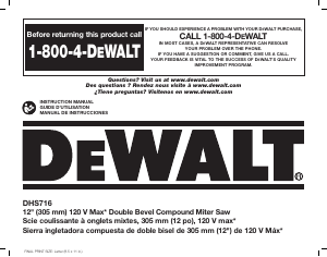 Mode d’emploi DeWalt DHS716AT2 Scie à onglet