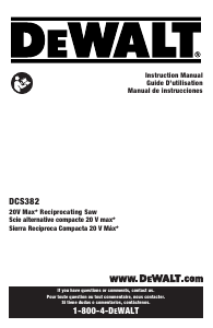 Handleiding DeWalt DCS382H1 Reciprozaag