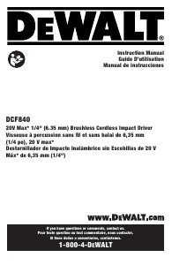 Mode d’emploi DeWalt DCF840B Visseuse