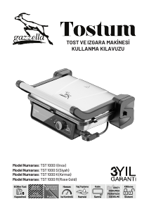 Kullanım kılavuzu Gazzella TST 1000 R Izgara tost makinesi