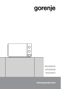 Instrukcja Gorenje MO20E1B Kuchenka mikrofalowa