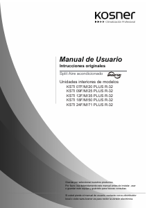 Manual de uso Kosner KSTI 09F/M/25 PLUS R-32 Aire acondicionado