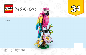 Manual Lego set 31144 Creator Exotic pink parrot