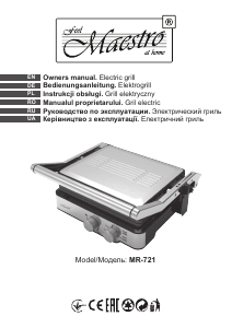 Handleiding Maestro MR-721 Contactgrill