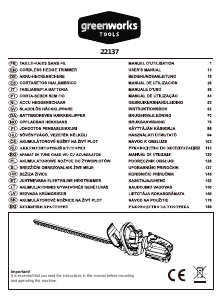 Manual Greenworks 22137 Hedgecutter