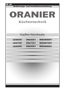 Bedienungsanleitung Oranier UNA60S1 Dunstabzugshaube