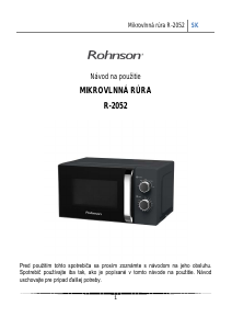 Návod Rohnson R-2052 Mikrovlnná rúra