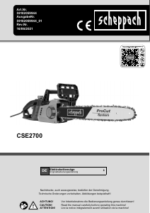 Bedienungsanleitung Scheppach CSE2700 Kettensäge