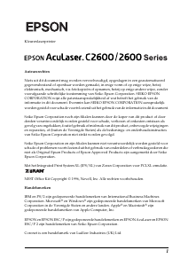 Handleiding Epson AcuLaser C2600 Printer