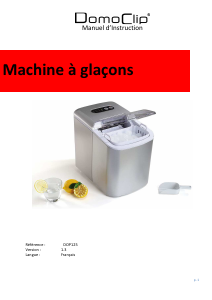 Mode d’emploi DomoClip DOP125 Machine à glaçons