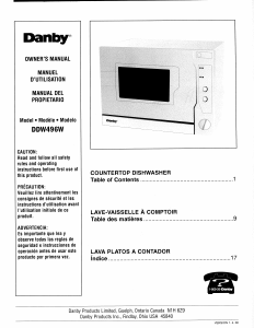 Manual Danby DDW496W Dishwasher