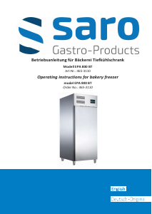 Manual Saro EPA 800 BT Freezer