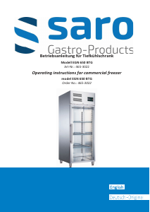 Manual Saro EGN 650 BTG Freezer