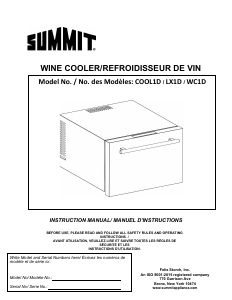 Handleiding Summit COOL1D Wijnklimaatkast