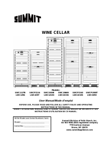 Manual Summit SWCP2163CSS Wine Cabinet