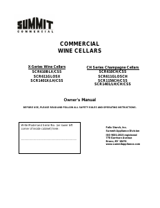 Handleiding Summit SCR1156CHCSS Wijnklimaatkast