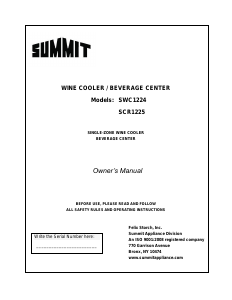 Handleiding Summit SWC1224B Wijnklimaatkast