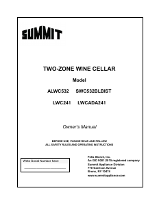 Manual Summit ALWC532 Wine Cabinet