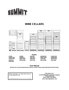 Handleiding Summit ASDW1522 Wijnklimaatkast
